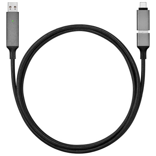 Insignia 1.83m (6 ft.) USB-A Cable with USB-C Adapter, Charge & Sync Cable for Compatible Devices – NS-PCK336C26-C