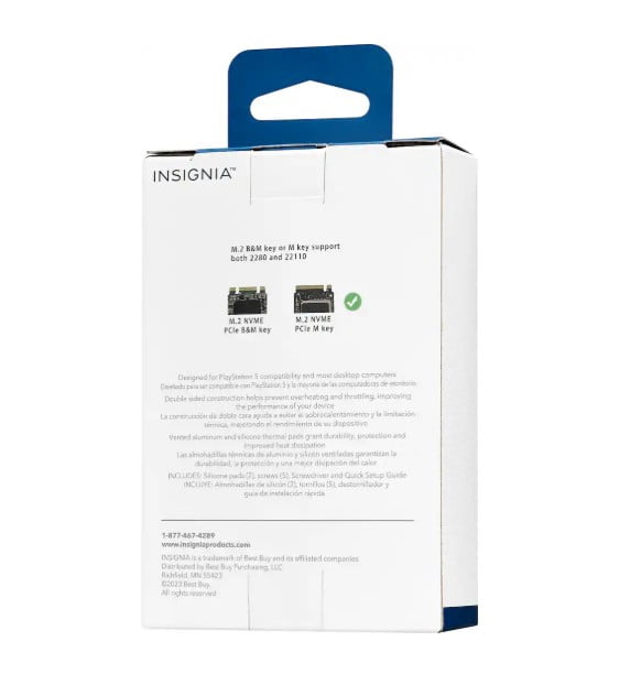 Insignia - Heatsink Enclosure for M.2 NVMe SSDs and PS5 - Black