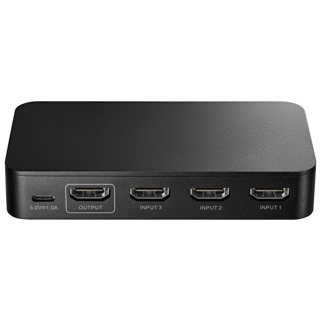 Insignia 3-Port 4K HDMI Switch – 4K Ultra HD HDMI Selector with 3 Inputs to 1 Output – Black