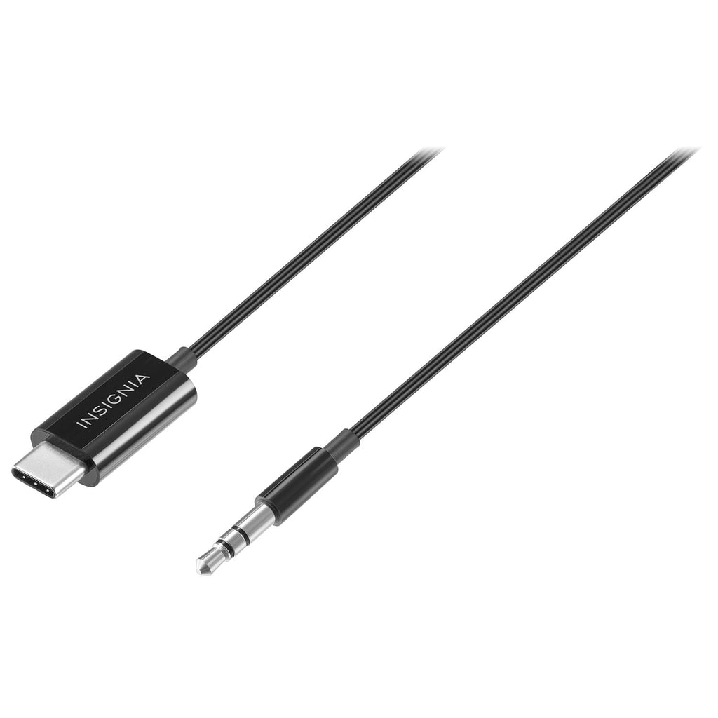 Insignia 0.91m (3 ft.) USB-C to 3.5mm Audio Plug Cable – Digital to Analogue Adapter for Headphones, Speakers & Car Stereo – Black