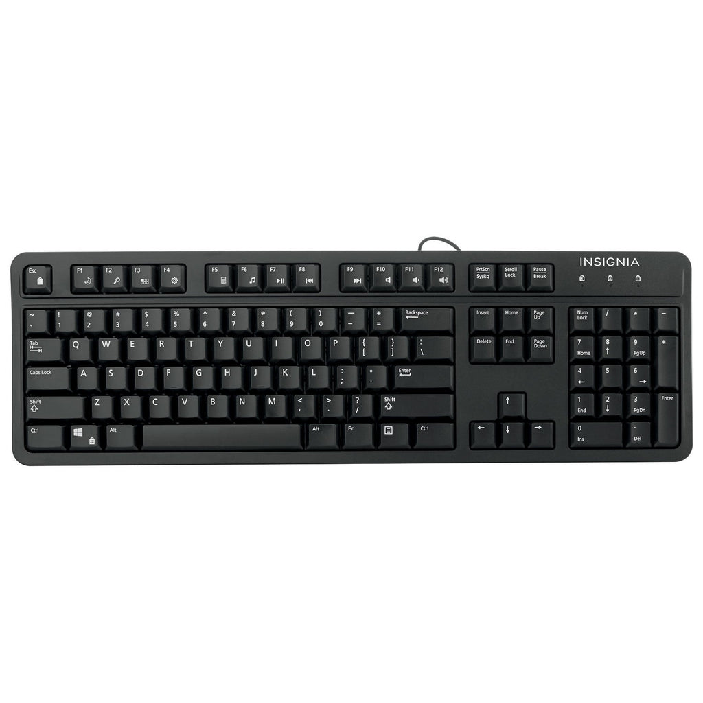 Insignia Wired Keyboard, Black, English