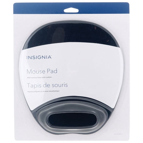 Insignia Memory Foam Mouse Pad – Black Ergonomic Mouse Pad with Wrist Support & Non-Slip Base for Office, Gaming & Home Use