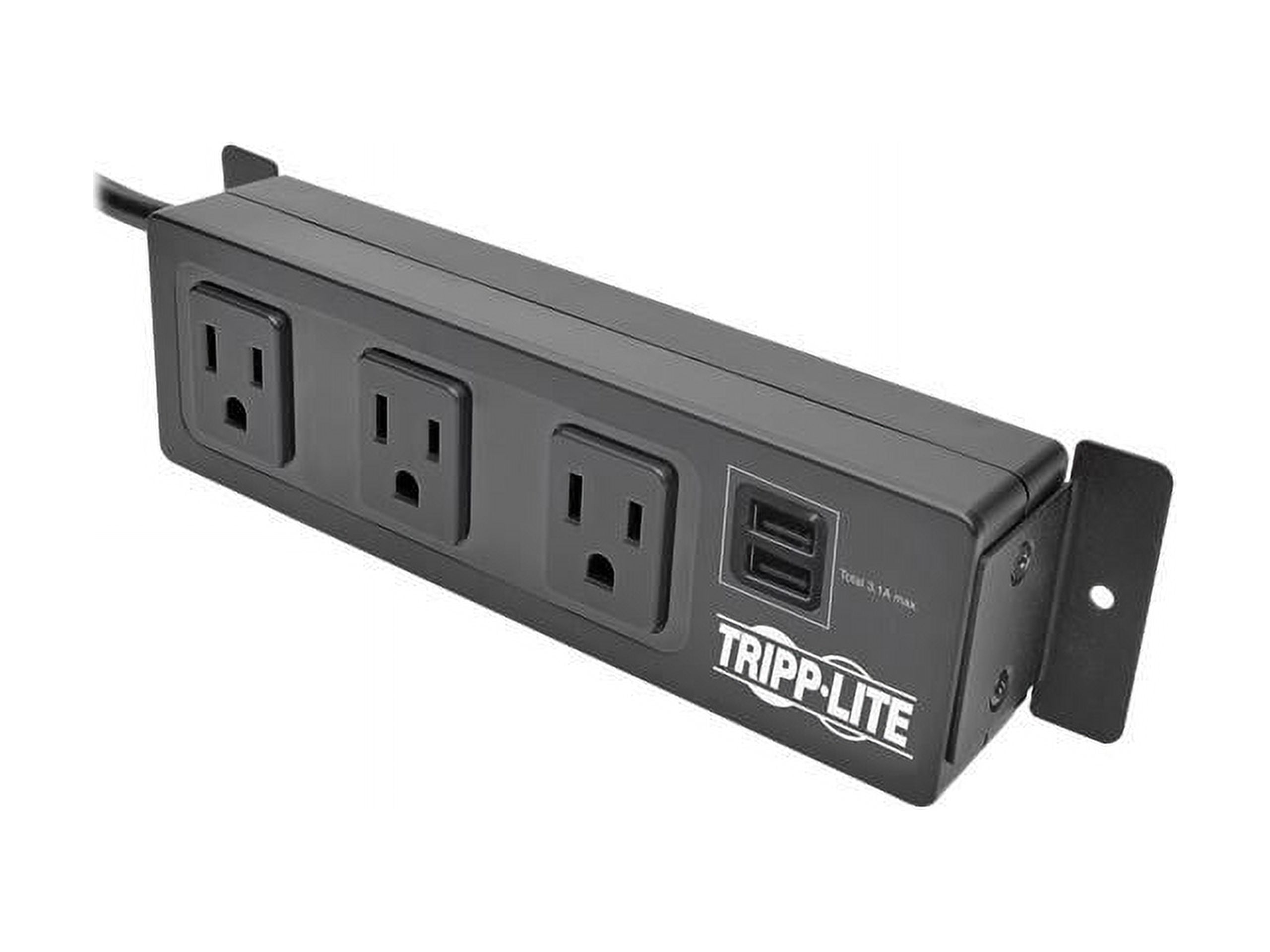 Tripp Lite TLP310USBS 3 Outlet Surge Protector with Mounting Brackets