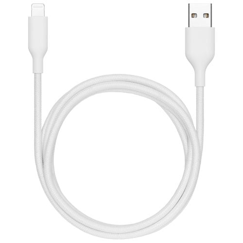 Best Buy Essentials 1.8m (5.9 ft.) Braided USB-A to Lightning Cable (BE-MCA6ALW-C -White