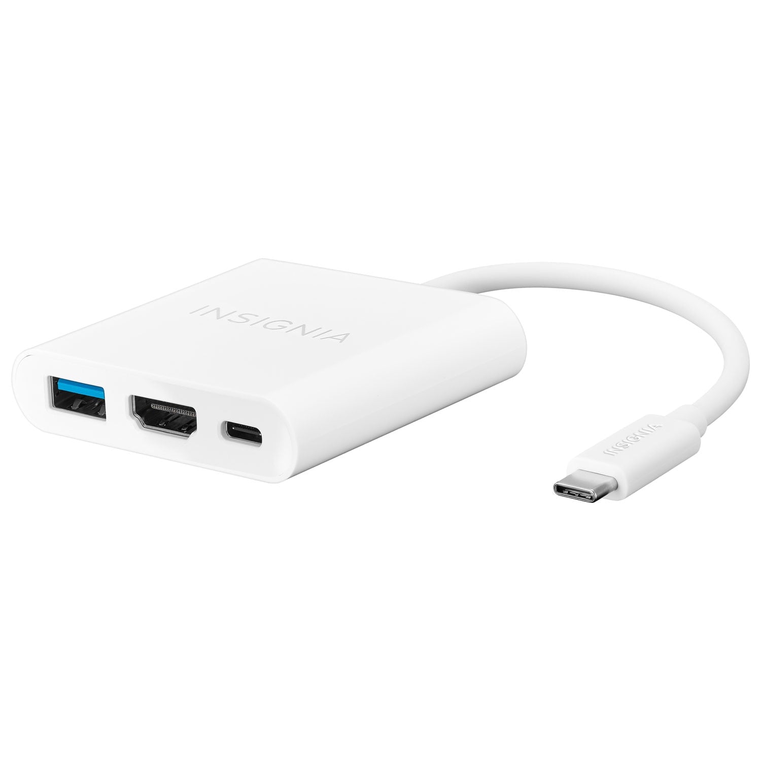 Insignia USB-C to HDMI Multiport Adapter (NS-PCACHM-C) – 4K HDMI, USB 3.0 & USB-C Power Delivery – Compact Hub for Laptops & Tablets