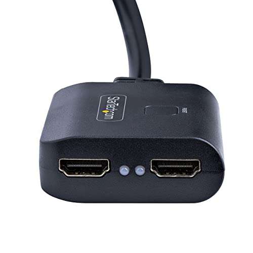 StarTech HDMI-SPLITTER-4K60UP 2-port HDMI splitter supporting 4K 60Hz video output in black