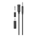 Insignia 12 ft. (3.66m) Headphone Expansion Kit – 3.5mm Audio Extension Cable with Y-Adapter Splitter