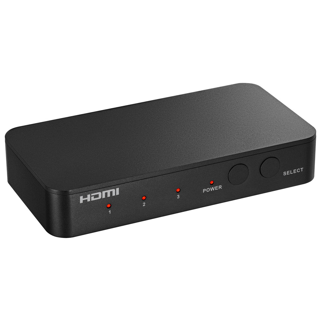 Insignia 3-Port 4K HDMI Switch – 4K Ultra HD HDMI Selector with 3 Inputs to 1 Output – Black
