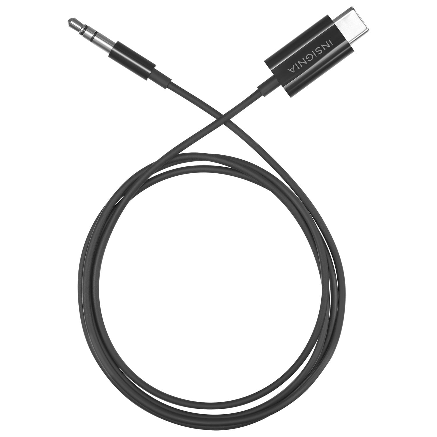 Insignia 0.91m (3 ft.) USB-C to 3.5mm Audio Plug Cable – Digital to Analogue Adapter for Headphones, Speakers & Car Stereo – Black