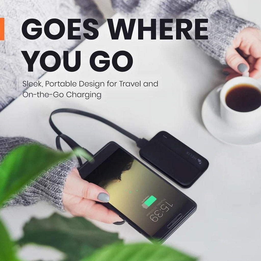 Emerge Helix TurboVolt+ 5,000mAh Power Bank with Dual USB A Ports, Black