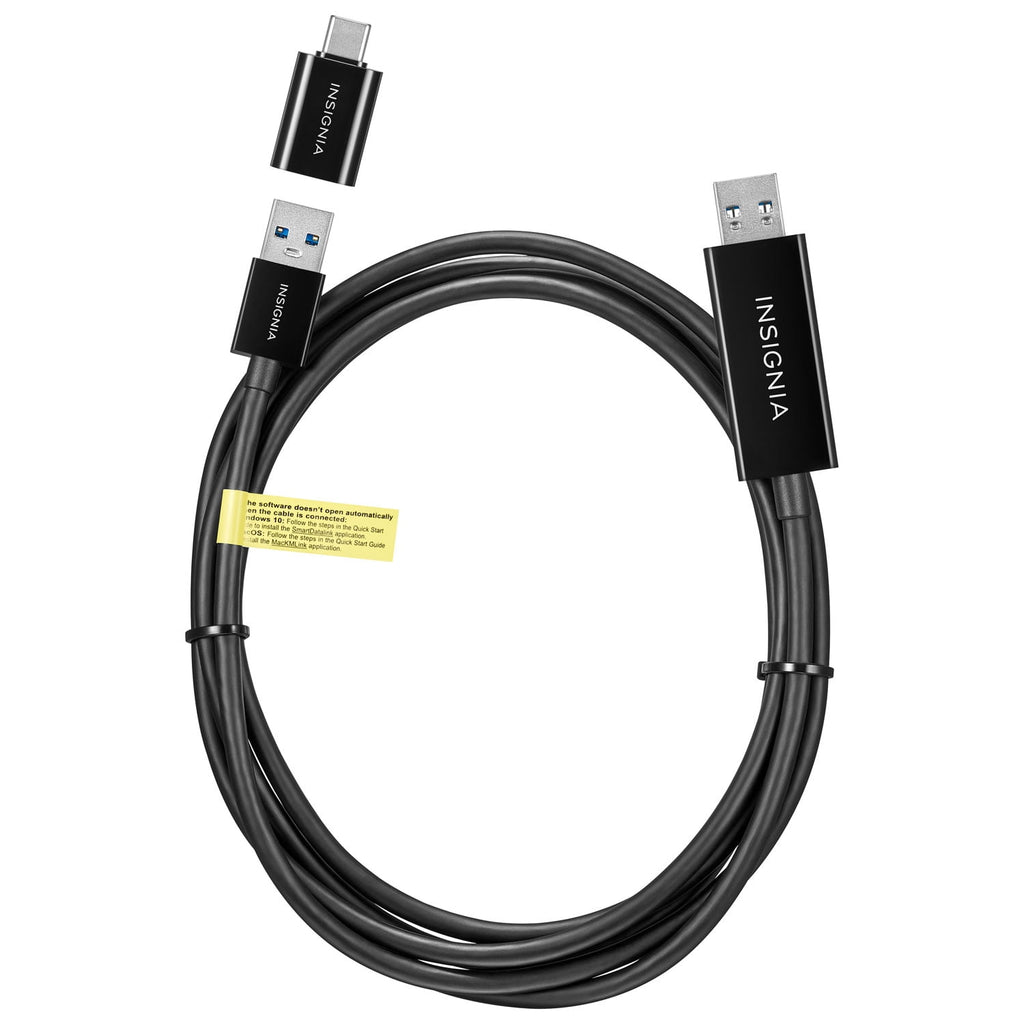 Insignia USB 3.0 C-to-C 1.83m (6 ft.) Cable with USB-C Adapter (NS-PCK336C-C) – High-Speed Data & Charging – Black