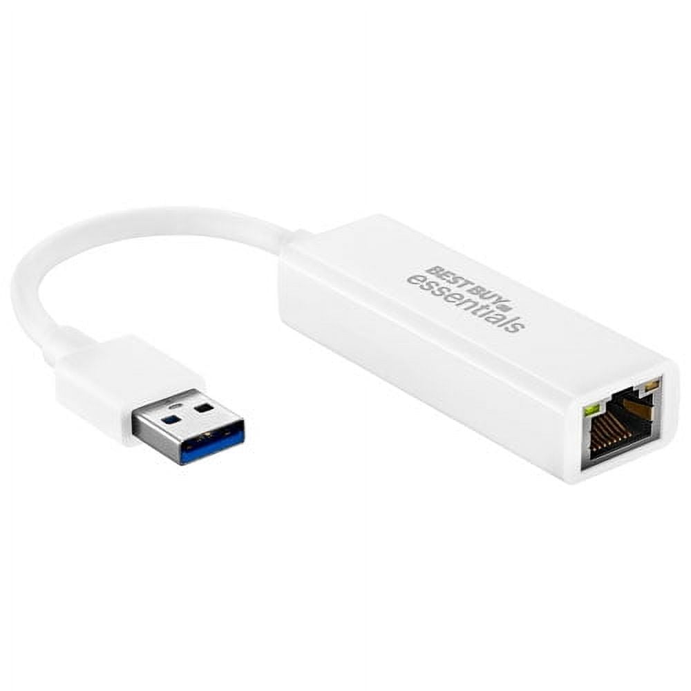 Best Buy Essentials USB 3.0 to Ethernet Adapter – BE-PA3U6E-C – High-Speed Wired Network Connection