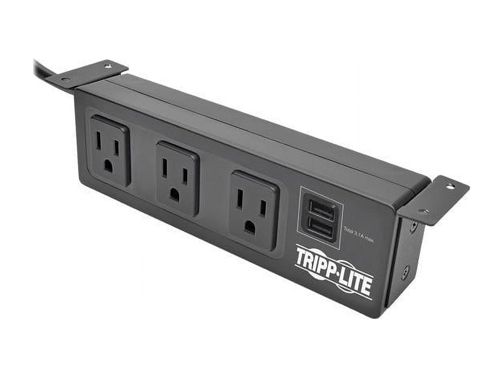 Tripp Lite TLP310USBS 3 Outlet Surge Protector with Mounting Brackets
