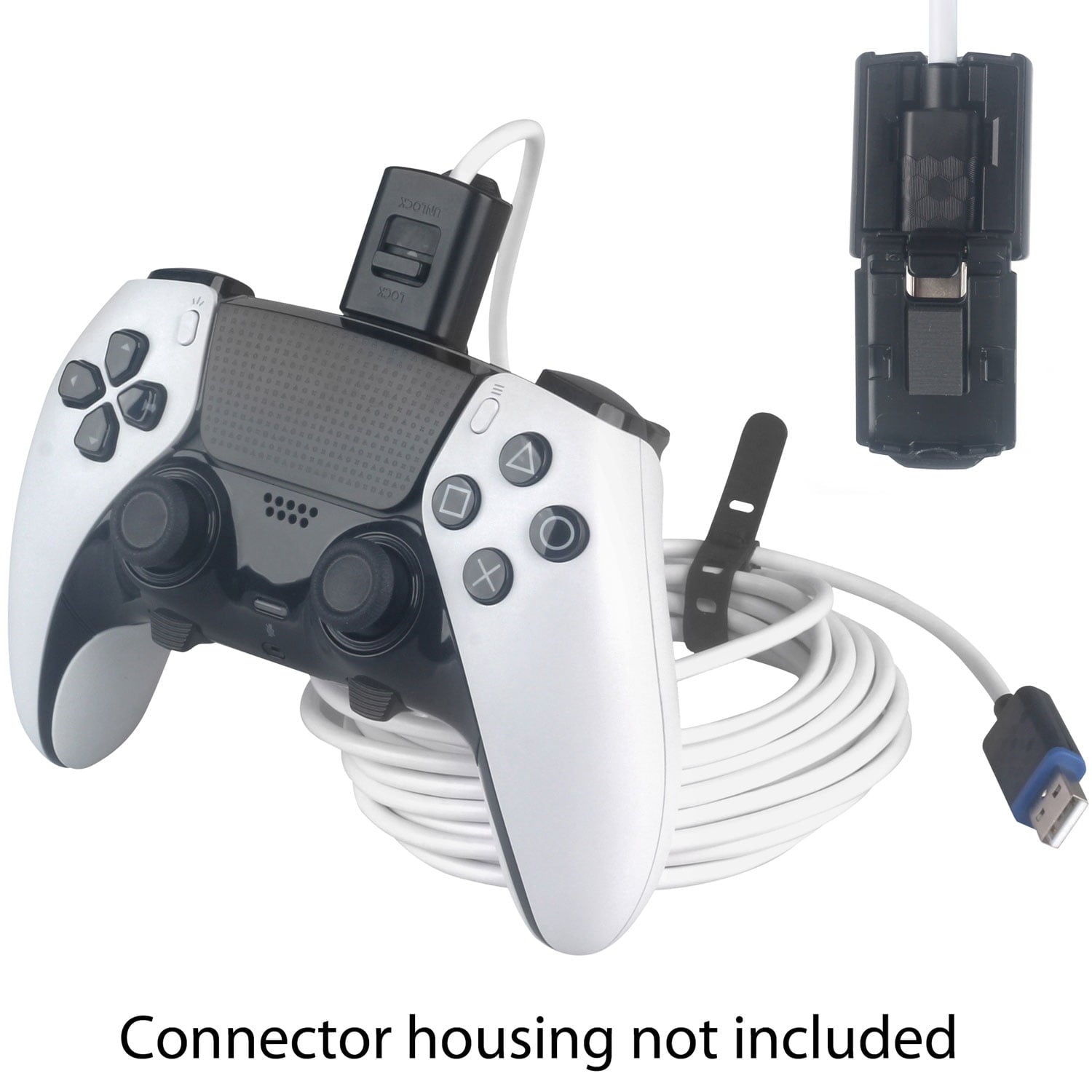 Insignia 15 ft Charge and Play Cable for PlayStation 5 Controller, Long USB Charging Cable for PS5 Gaming