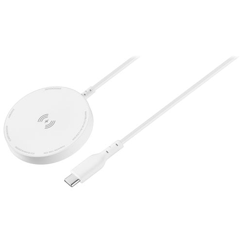 Best Buy Essentials 10W Wireless Charger (BE-WLESS10WW-C) – Fast Qi Wireless Charging Pad for iPhone & Android, Slim Non-Slip Design, Cable-Free Charging – White