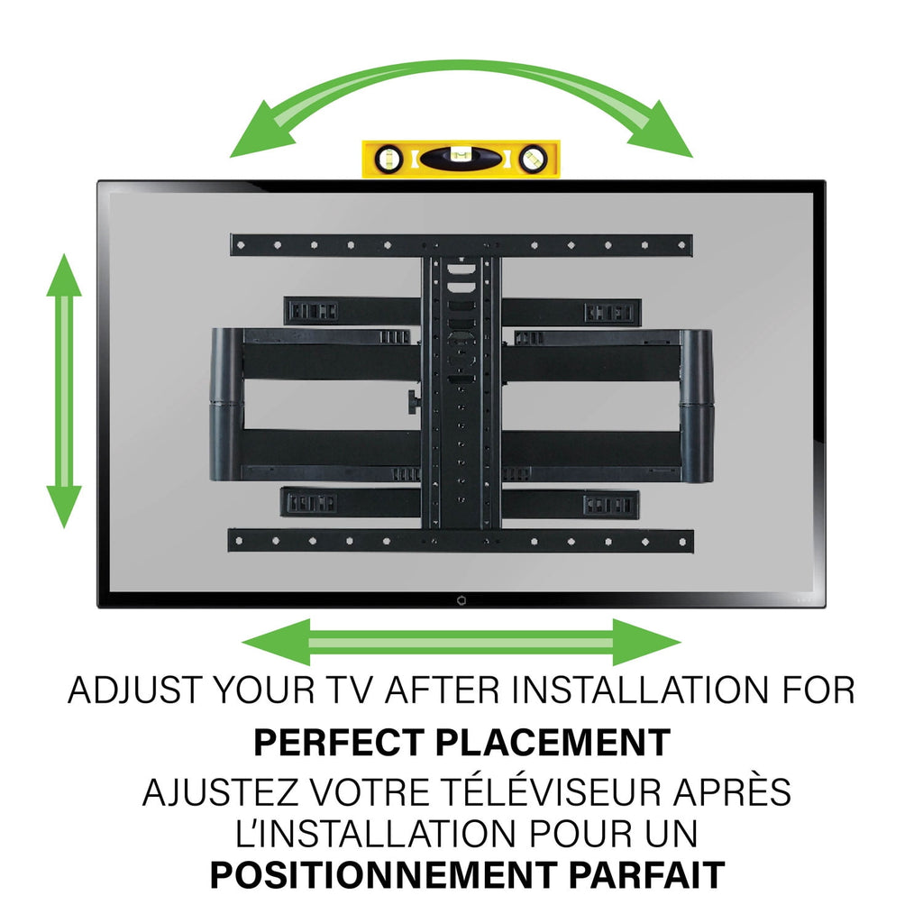 SANUS Accents Full-Motion TV Wall Mount for 42"–85" TVs, Swivel, Tilt, Extendable, Black (ALF325-B3)