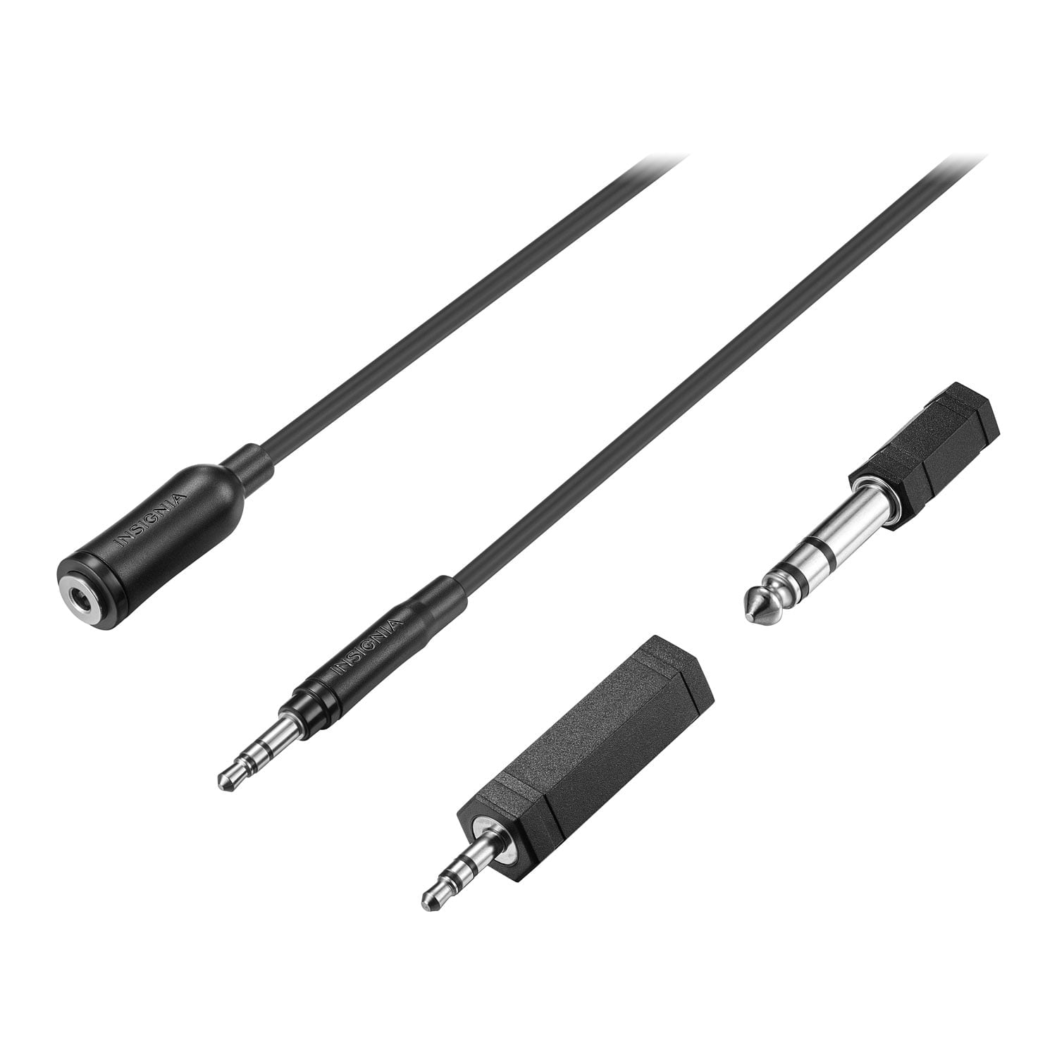 Insignia 12 ft. (3.66m) Headphone Expansion Kit – 3.5mm Audio Extension Cable with Y-Adapter Splitter