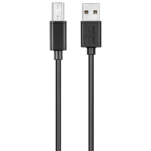 Best Buy Essentials 1.8 m (6 ft.) USB-A to USB-B Cable (BE-PC2ABU6-C) – USB 2.0 Printer Cable, High-Speed Data Transfer, Male to Male, Black