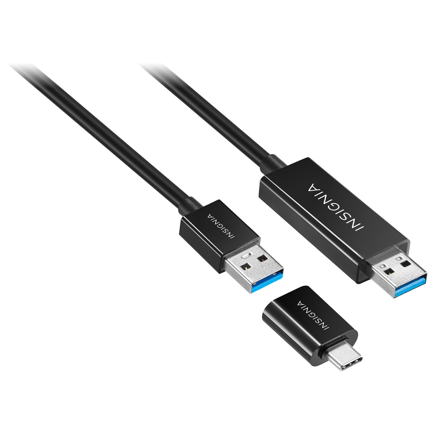 Insignia USB 3.0 C-to-C 1.83m (6 ft.) Cable with USB-C Adapter (NS-PCK336C-C) – High-Speed Data & Charging – Black