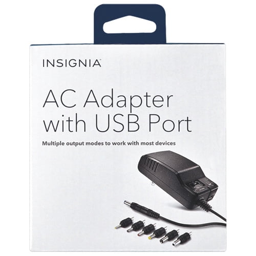 Insignia Universal Power Adapter with USB Charging Output – Black