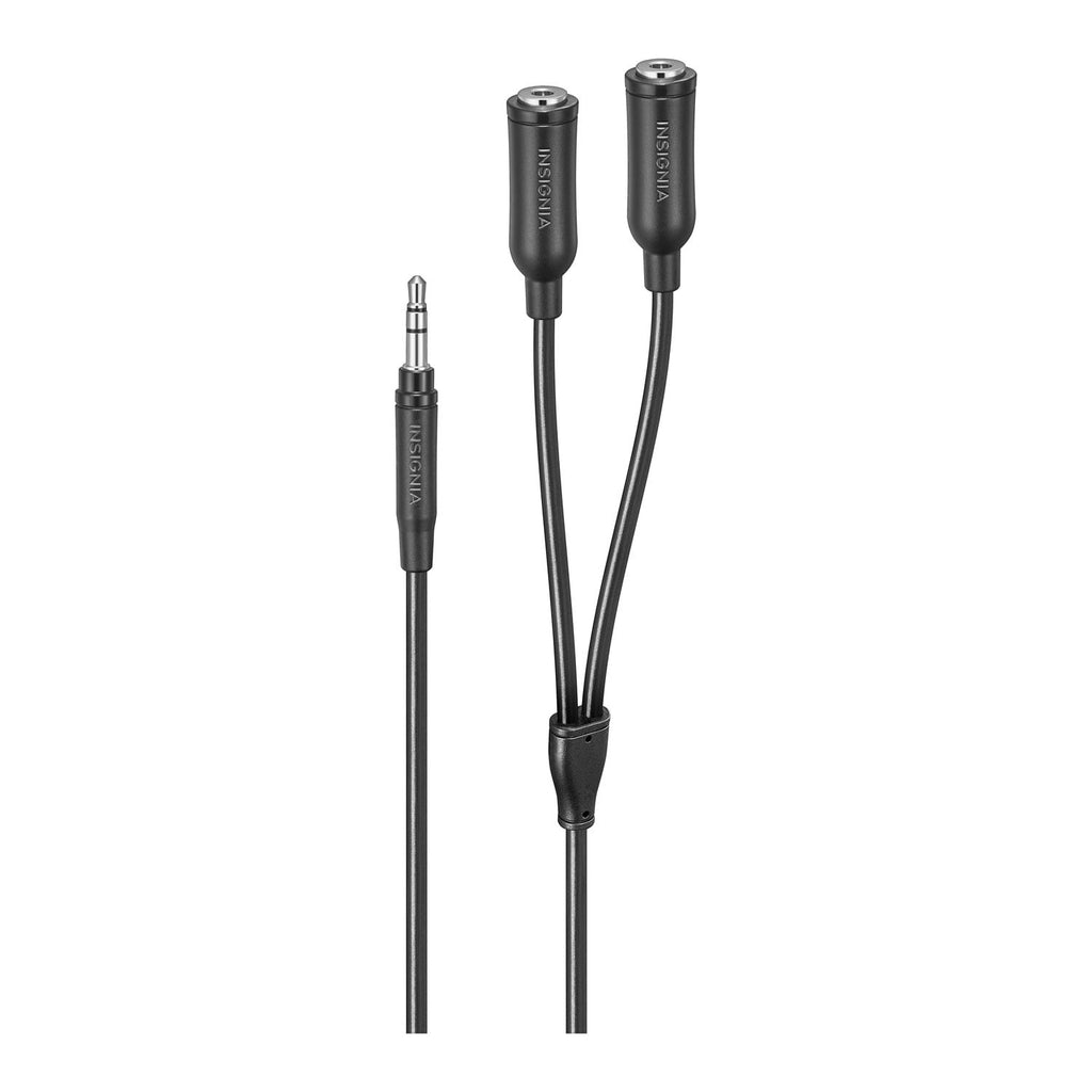 Insignia Dual Headphone Splitter – 3.5mm Audio Adapter for Sharing Music with Two Headphones