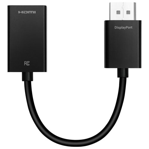Best Buy Essentials DisplayPort to HDMI Adapter (BE-PADPHD-C) – DP to HDMI Converter for Laptop, Desktop & Monitor, Supports HD Video & Audio – Black