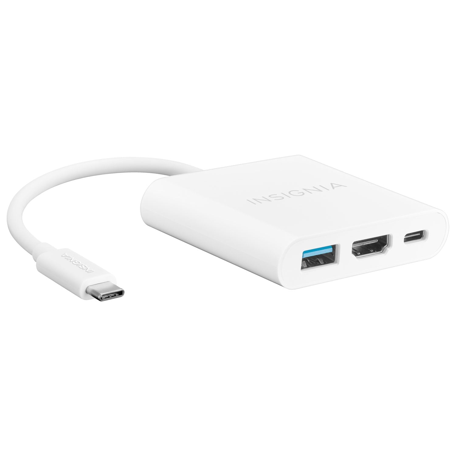 Insignia USB-C to HDMI Multiport Adapter (NS-PCACHM-C) – 4K HDMI, USB 3.0 & USB-C Power Delivery – Compact Hub for Laptops & Tablets