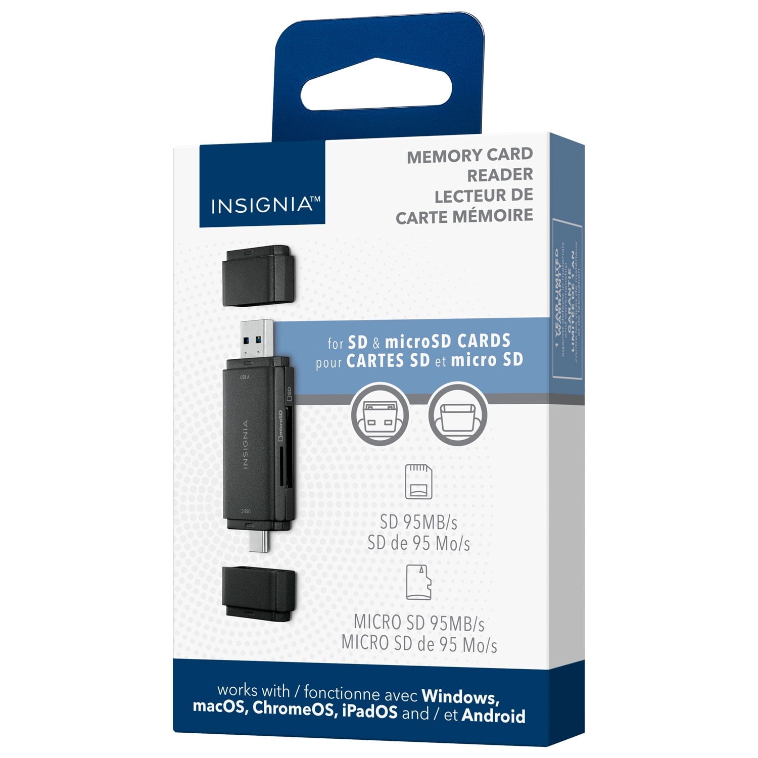 Insignia USB-C/USB 3.0 to SD/MicroSD Memory Card Reader