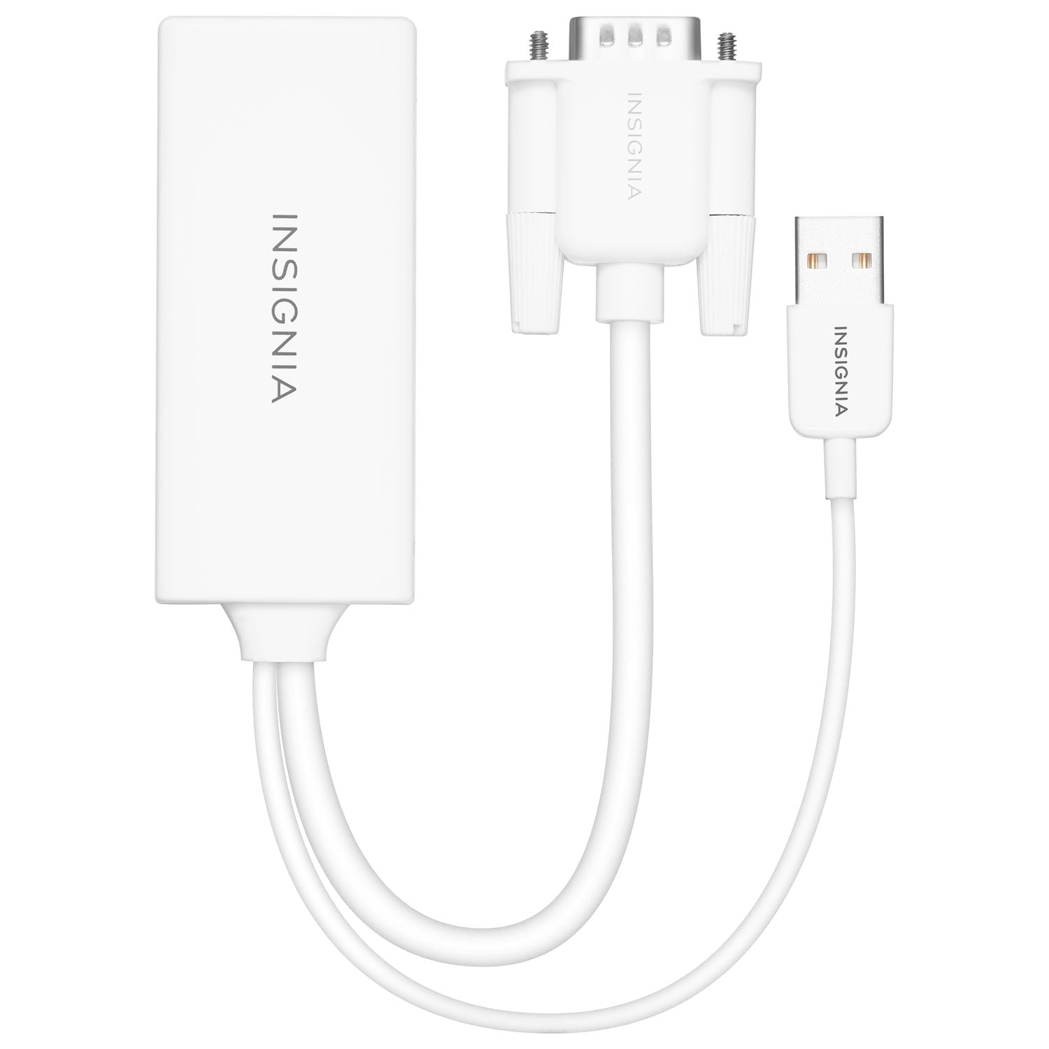 Insignia VGA to HDMI Adapter, 1080p Full HD Output to TV Monitor, Active Male VGA in Female HDMI 1080p Video Adaptador for Computer, Laptop, Projector