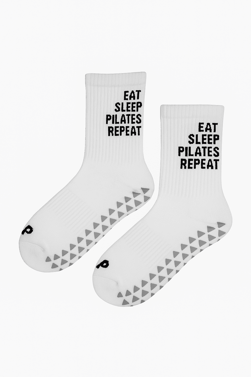 Soul8 Motivational Gym Crew Socks – Pilates Grip Training Socks – Inspirational Gift for Athletes (US, Numeric, 6, 8.5, Regular, Regular, Size 6-8.5, EAT SLEEP PILATES REPEAT (Grip Bottom)