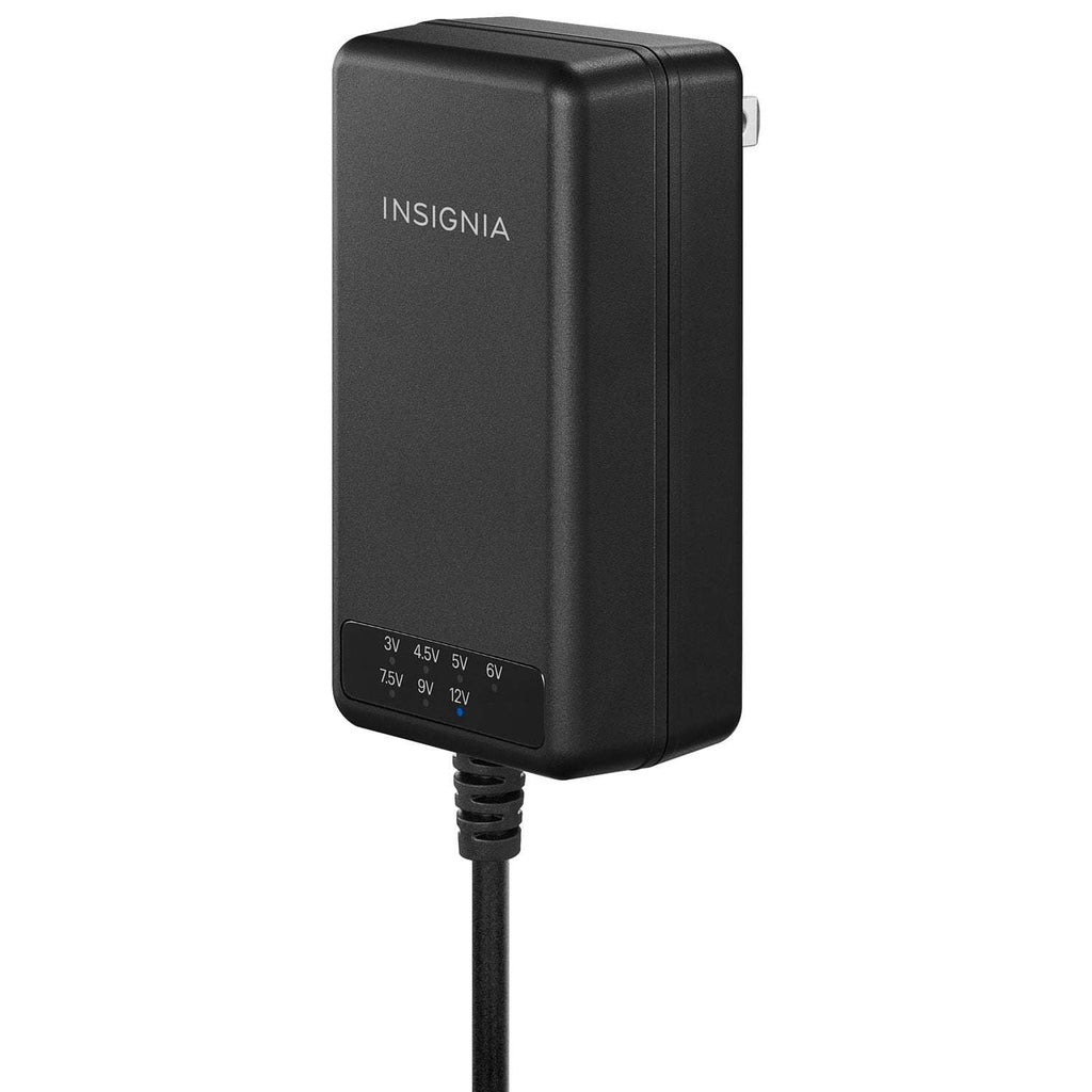 Insignia Universal AC Adapter 22.5W with 7 Interchangeable Tips and USB-A Port, Multi-Voltage Charger for Laptops and Electronics