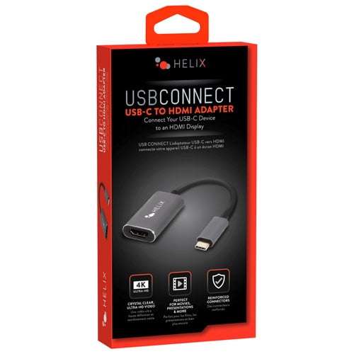 Helix USB-C to 4K UHD HDMI adapter for monitors TVs and projectors