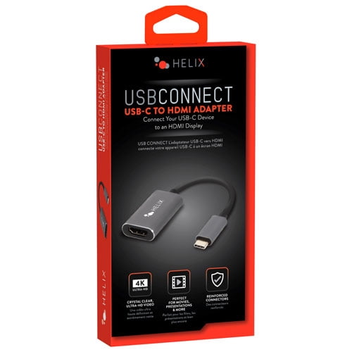 Helix USB-C to 4K UHD HDMI Adapter | USB Type-C to HDMI Video Adapter for Monitors, TVs & Projectors