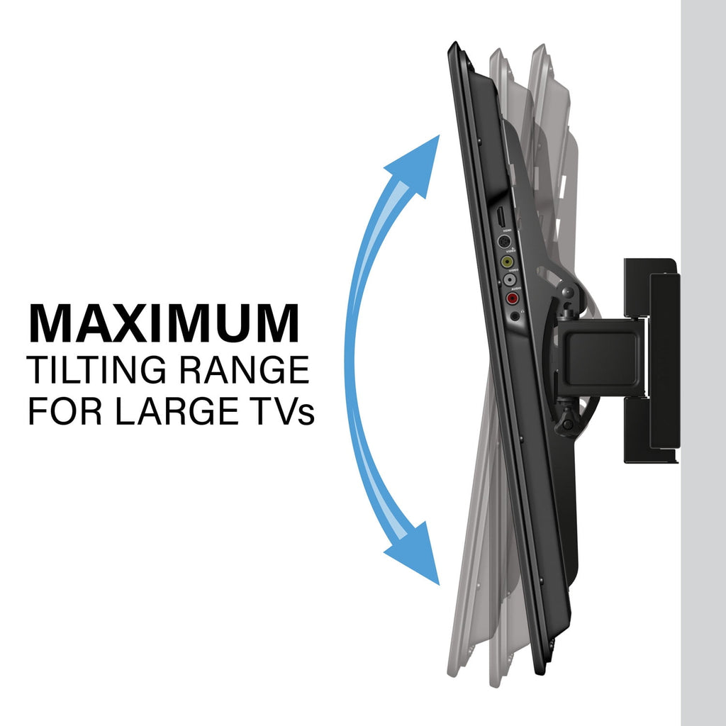 SANUS Accents Extendable Tilting TV Wall Mount for 32"–85" TVs, Tilt Adjustment, Extendable Arm, Black (ALT2-B3)