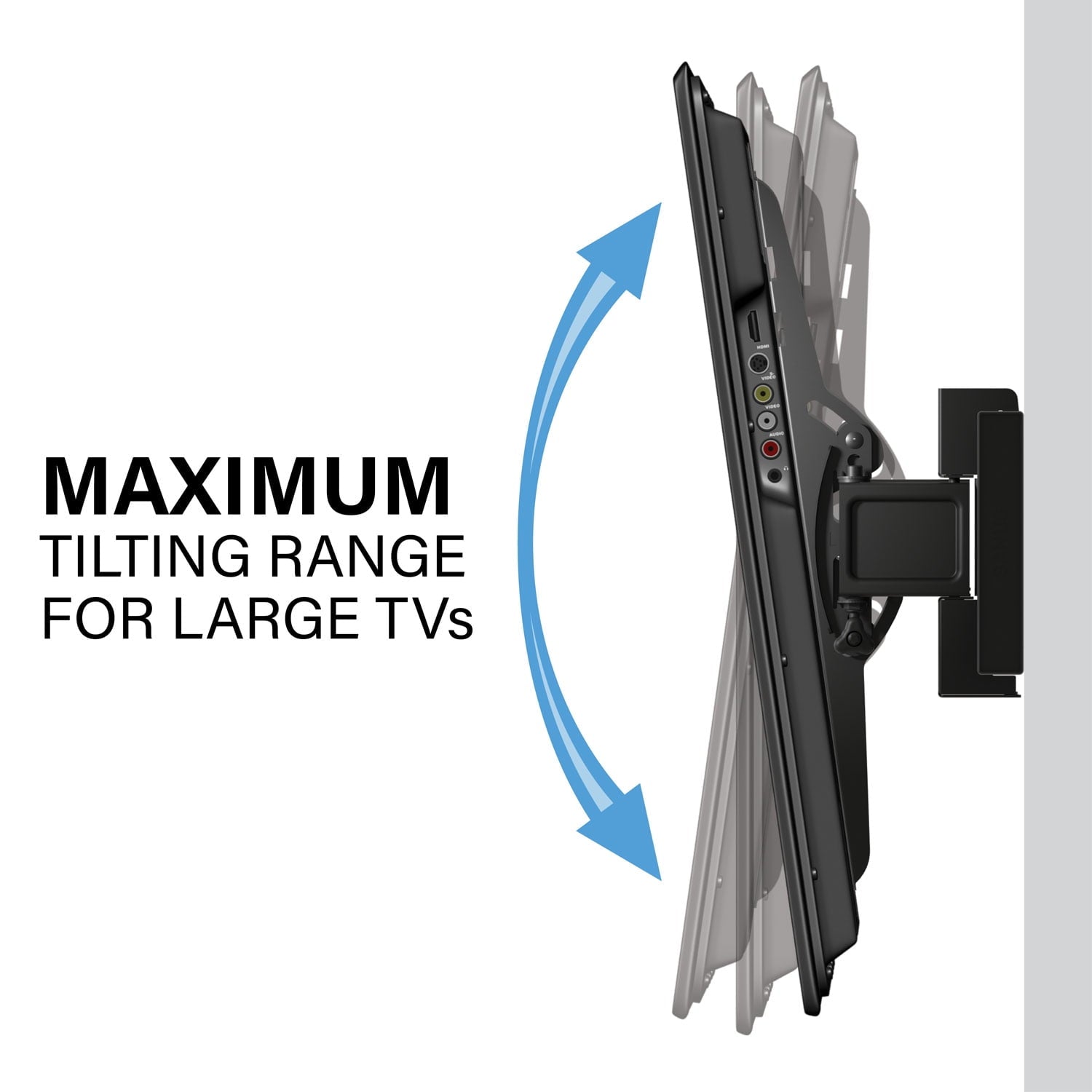 SANUS Accents Extendable Tilting TV Wall Mount for 32"–85" TVs, Tilt Adjustment, Extendable Arm, Black (ALT2-B3)