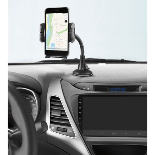 Insignia Universal Cell Phone Dash Mount for Car – Adjustable 360° Dashboard Phone Holder, Secure Grip – Black