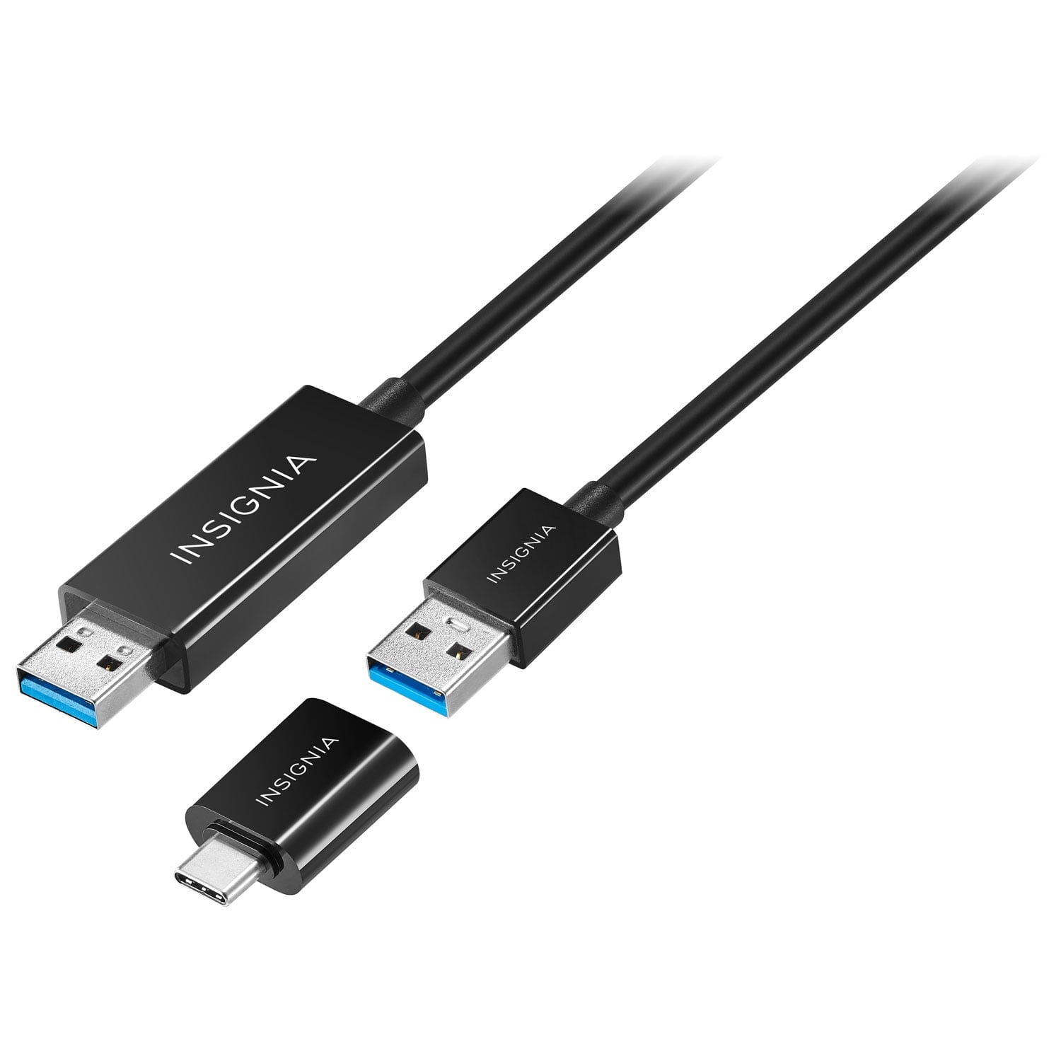 Insignia USB 3.0 C-to-C 1.83m (6 ft.) Cable with USB-C Adapter (NS-PCK336C-C) – High-Speed Data & Charging – Black