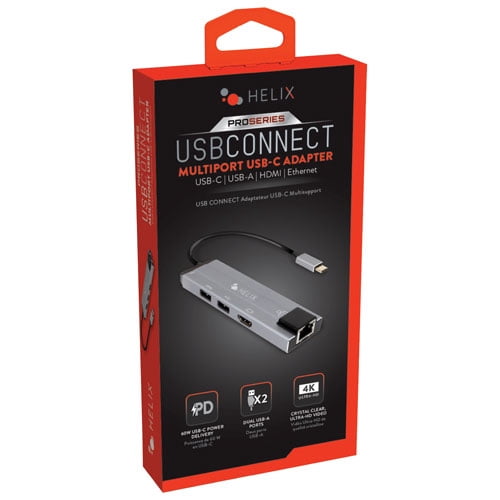 Helix 5-in-1 USB-C Multiport Adapter with HDMI, USB-C, USB-A & LAN Connectivity for Laptop & Tablet – ETHHUB7