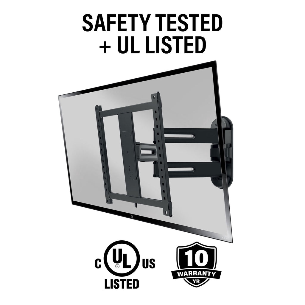 SANUS Elite Advanced Full Motion 4D + Shift TV Wall Mount for 32"–65" TVs, Swivel, Tilt, Extendable, Black (BMF522-B3)
