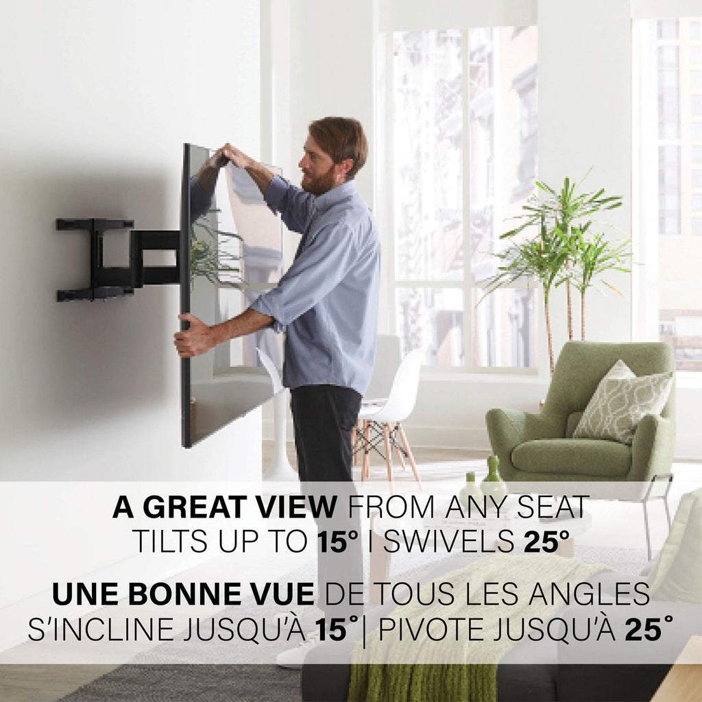 SANUS Accents Full-Motion TV Wall Mount for 42"–85" TVs, Swivel, Tilt, Extendable, Black (ALF325-B3)