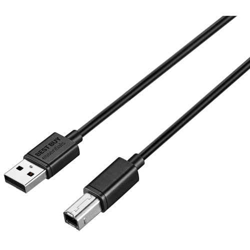 Best Buy Essentials 1.8 m (6 ft.) USB-A to USB-B Cable (BE-PC2ABU6-C) – USB 2.0 Printer Cable, High-Speed Data Transfer, Male to Male, Black