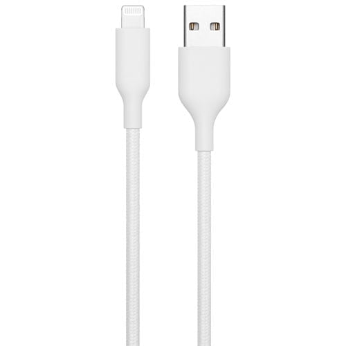 Best Buy Essentials 1.8m (5.9 ft.) Braided USB-A to Lightning Cable (BE-MCA6ALW-C -White