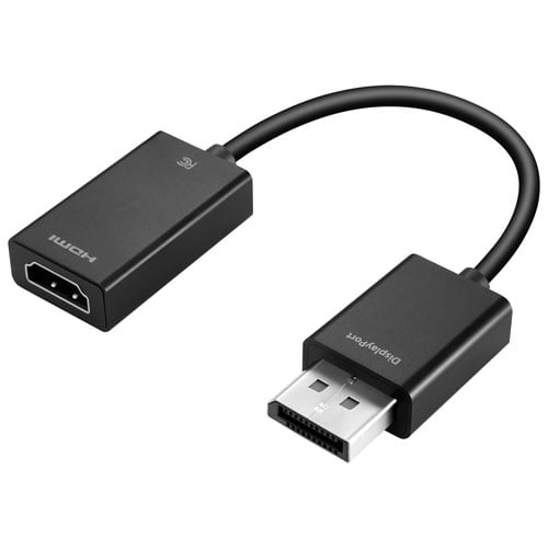 Best Buy Essentials DisplayPort to HDMI Adapter (BE-PADPHD-C) – DP to HDMI Converter for Laptop, Desktop & Monitor, Supports HD Video & Audio – Black
