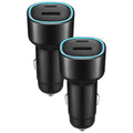 Insignia 32W Dual USB-C/USB-A Car Charger - 2 Pack - Black
