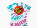 Santa Cruz Tie-Dye Graphic T-Shirt, White/Pink/Teal, Size: S