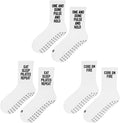 Soul8 Motivational Gym Crew Socks – Pilates Grip Training Socks – Inspirational Gift for Athletes (US, Numeric, 6, 8.5, Regular, Regular, Size 6-8.5, 3 PAIRS BUNDLE (Grip Bottom)