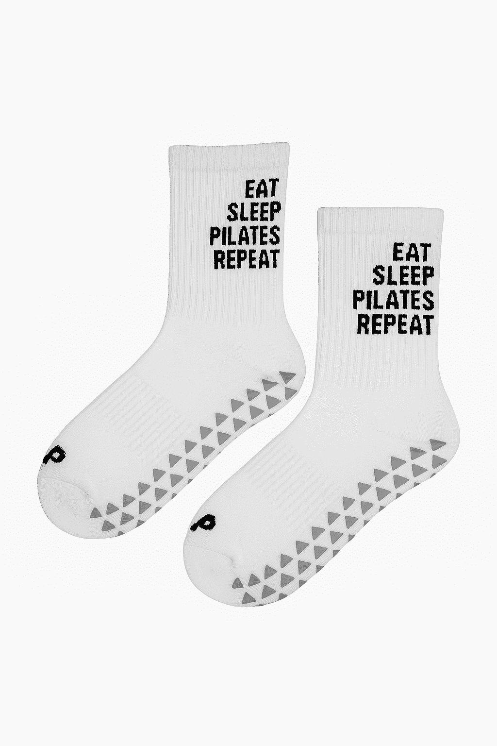 Soul8 Motivational Gym Crew Socks – Pilates Grip Training Socks – Inspirational Gift for Athletes (US, Numeric, 6, 8.5, Regular, Regular, Size 6-8.5, EAT SLEEP PILATES REPEAT (Grip Bottom)