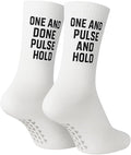 Soul8 Motivational Gym Crew Socks – Pilates Grip Training Socks – Inspirational Gift for Athletes (US, Numeric, 6, 8.5, Regular, Regular, Size 6-8.5, ONE AND DONE PULSE AND HOLD (Grip Bottom)