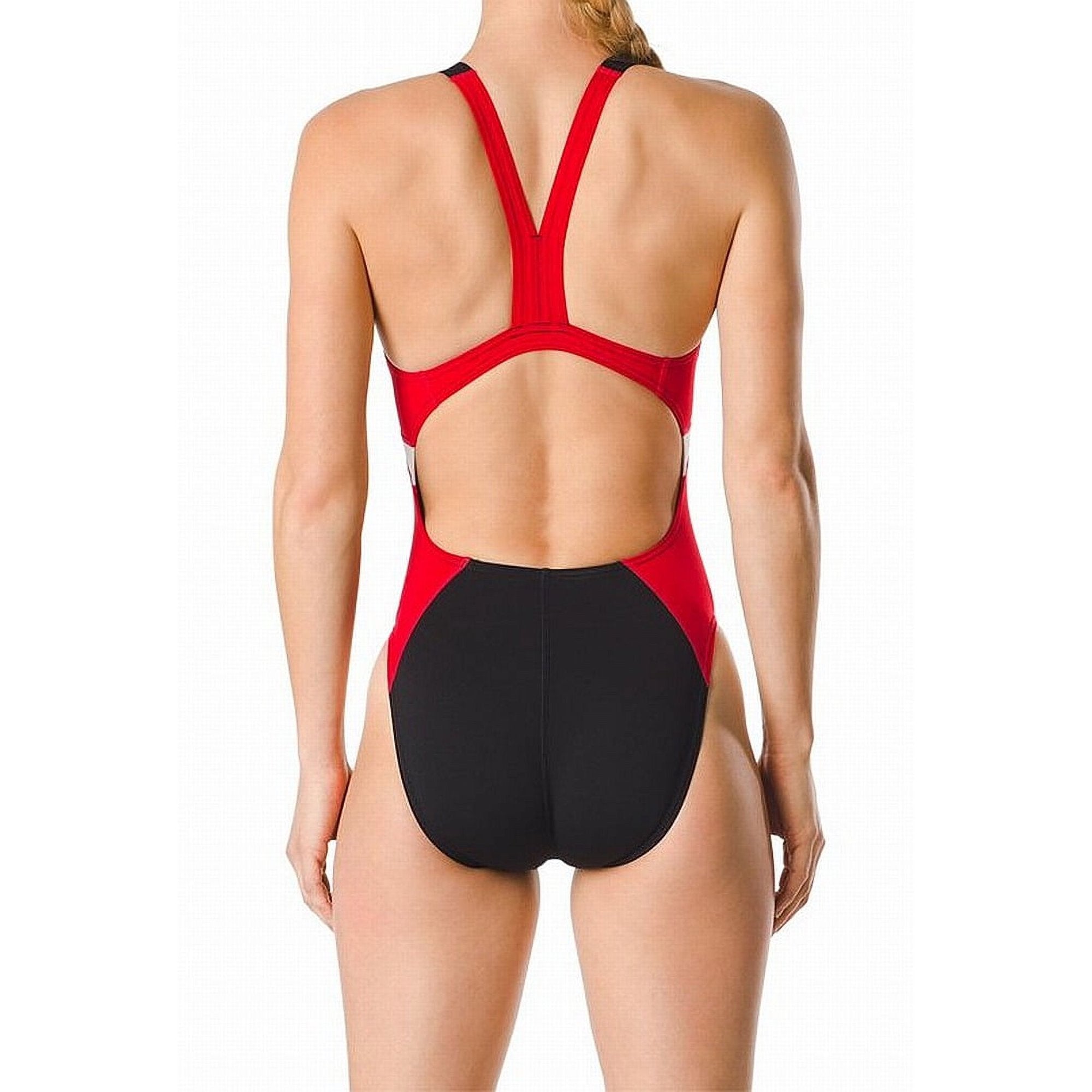 Speedo Women's Floral One-Piece Swimsuit – High Cut, Scoop Neck, Adjustable Strap Bathing Suit Size 34