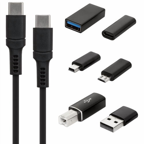 Helix 1.8m (6 ft.) 60W USB Cable with Universal Adapter Kit (ETHCKIT) | Fast Charging & Data Transfer Cable Set